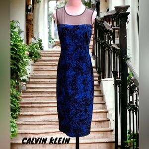 CALVIN KLEIN NWT WOMENS SIZE 4 DRESS KOBALT BLUE/BLACK